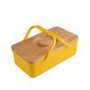 Cesta de Picnic al Aire Libre Cesta de Almacenamiento Grande de Plástico Plato para Tostadas de Pan de Picnic con Tapa Tabla de Cortar Cesta de Mano