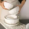 Vajilla de Mesa con Color Bajo Esmalte, Cuencos y Platos, Exquisito Juego en Relieve 2025, Alto Valor Estético, Cuencos y Platos Resistentes a Altas Temperaturas, Cuencos para Fideos para Uso Doméstico