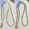 Elegante bolso nuevo de cadena cruzada para teléfono con cristal de gota de agua multicolor ultrabrillante y cadena larga para llevar en la espalda