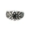 Anillo con Patrón Floral de Cruz Retro para Hombre, Tendencia, Personalidad, Estilo Genial, Anillo con Índice Incrustado de Diamantes, Estilo Hip Hop de Nicho, Anillo Abierto Ajustable