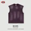 Ropa de Hombre 2025 Verano Marca de Moda Americana Chaleco Desgastado Retro Chaleco Corto Camiseta Deportiva sin Mangas para Hombre