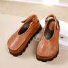 Sandalias de Cuero para Mujer Ug25 Primavera Nueva con un Toque de Lujo, Cuero Genuino, Suela Suave, Aumento Oculto de Altura, Punta Cerrada, Venta al por Mayor Transfronteriza