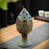 Quemador de incienso con trípode de cerámica antigua china, placa de piedra Taihu, adornos artesanales para estudio, sala de estar, Zen, venta al por mayor