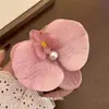 Horquilla Rosa Dulce Flor Phalaenopsis Pinza para el Cabello Pinza para la Cabeza Flor Flor Artificial Adorno para el Cabello Pinza Lateral Horquilla de Orquídea Accesorios para el Cabello