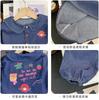 Vestido de Mezclilla Estampado para Niñas de Primavera y Otoño, Vestido Holgado de Manga Larga para Niñas, Vestido de Corte A para Niños Pequeños y Niños Pequeños