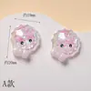 Corazón de lazo facetado suave lindo accesorios hechos a mano DIY, pasadores de pelo pintados a mano, pegatinas de resina luminosas