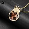 Coroa Estilo Punk Pingente Redondo para Foto Personalidade Dominadora Diamante Colar Hip Hop Joias Atacado Novas Joias