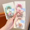 Novidade de Primavera Estilo Infantil Laços de Cabelo de Flor, Presilhas de Cabelo Fofas de Desenho Animado para Meninas Que Não Danificam o Cabelo, Elásticos de Cabelo Tipo Intestino Delgado, Cordas de Cabelo