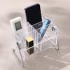 Caixa de armazenamento transparente de acrílico para controle remoto e celular de mesa, mesa de centro de sala de estar