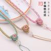 Cordão Tingido Flor de Pessegueiro Tecido à Mão Jade Dourado Pei Jade Hetian Pingente de Jade Cordão Corda de Colar Pequena Fresca
