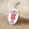 Llavero de Acero Inoxidable Transfronterizo Colgante Redondo Llavero con Logotipo Médico de Perro de Servicio Joyería al por Mayor