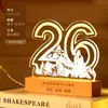 Lámpara de noche multifuncional de madera maciza, personalizable con tu propio diseño, perfecta como regalo corporativo para eventos de negocios, celebraciones de aniversario o como un regalo creativo