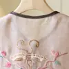 Colete Chinês de Organza para Mulheres, Colete Sem Mangas Fino Estilo Tang Bordado em Seda de Amora, Top de Seda Sem Mangas, Verão