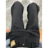 Jeans rectos negros mujer otoño Nuevo sueltos talla grande cintura alta versátiles adelgazantes moda calle pierna ancha pantalón mopa