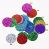 Lentejuelas Redondas de Color Láser de 30 mm con Borde Perforado, Decoración Grande para Coser a Mano