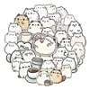50 Lindos Gatos Gordos Café Niños Pegatinas Manual Papelería Cuaderno Decoración DIY Arreglo Pegatinas de PVC Venta al por Mayor