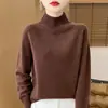 Suéter de punto raglán para mujer, nuevo estilo de lujo ligero para otoño e invierno, 100% lana, de cuello semi-alto, suelto y adelgazante, camisa base de punto