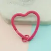 30mm Cor de Tinta de Cozimento Coração Coração Coração Coração Coração Anel de Chaveiro Anel em Forma de Anel Fivela de Ferro DIY Acessórios de Joias Feitos à Mão