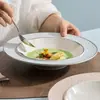 Fábrica Xinghe Cerâmica Chapéu de Palha Prato de Sopa Avançado Hotel Criativo Prato de Mesa Prato Fundo Prato de Jantar Italiano