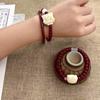 Nuevo brazalete chino KT de cinabrio dulce lindo diseño de nicho estilo étnico conjunto de pulseras estilo retro regalo para mujeres