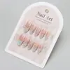 Piezas de Arte de Uñas Hechas a Mano Frescas de Verano con Sentido Superior Cadena de Cuentas Francesas Cuadros Parche de Uñas Postizas Dulce para Niña