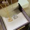 Colar Hipoo D0050 Completo em Prata 925 Fique Rico Instantaneamente 2026 Novo Modelo Ano do Cavalo Corrente para Clavícula Cravejada de Diamantes