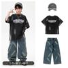 Roupas da moda para crianças de dança de rua Hip-Hop Boys Retro Old T-Shirt Suit Hiphop Girls Jazz Dance Performance Clothing