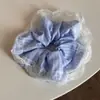 Yhj Accesorios para el Cabello Nueva Diadema Francesa Delicada de Encaje Rayas Rosas y Azules para Niña Encaje Retro Versátil Diadema de Ala Ancha