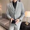Soporte para Dropshipping para Traje de Hombre Delgado de Dos Botones para Douyin Traje de Vestir de Tres Piezas Casual de Negocios