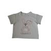 GL-kids Verano Coreano Nueva Camiseta de Manga Corta con Estampado de Conejo Divertido para Niños y Niñas Cuello Redondo Dibujos Animados Corta T