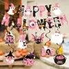 Set de decoración transfronterizo para fiesta de Halloween rosa con guirnalda de fantasmas y murciélagos, adornos colgantes en espiral y decoraciones de fiesta estilo girly
