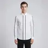 Tendência de Moda Masculina de Luxo: Quatro Tiras Pretas Trançadas, Sem Amassados, Camisa Masculina de Manga Longa Versátil de Alta Qualidade com Toque Luxuoso
