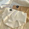 Roupa íntima de Seda de Gelo Pele de Leite para Mulheres, Sem Costura, Respirável, Antibacteriana, Forro de Seda de Amora, Cor Sólida Morandi, Simples, Calcinhas Triângulo Femininas