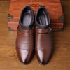 Zapatos de Cuero para Hombre 2026 Casual Punta Fina Sin Cordones Formales de Negocios Moda Talla Grande Exportación Transpirables Antideslizantes de Caña Baja