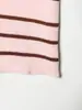 Artículo de moda de alta venta en comercio exterior transfronterizo: suéter tejido ligero de punto para mujer, de corte ajustado, cuello redondo, a rayas, de un solo botón, para el uso diario