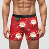 Aliexpress Amazon Regalo Navideño Transfronterizo Año Nuevo Ropa Interior para Hombre Pantalones Cortos de Seda de Leche de Cintura Media Alta Elásticos Transpirables