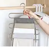 Cabide para Calças S-shaped Antiderrapante de Aço Inoxidável Espessado Cabide Mágico de 2 Caracteres para Calças Secagem em Múltiplas Camadas Cabide de Armazenamento de Cinco Camadas