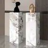 Moderno y minimalista soporte para flores de losa de roca de lujo ligero para decoración de entrada de sala de estar, estante de exhibición para hotel y club, soporte y pilar de entrada