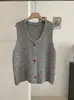 KEKEZOON Cardigan de Tricô com Botão em Formato de Coração e Gola U para Mulheres Suéter Sem Mangas Atacado 8948