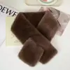 Cachecol Grosso de Pelúcia Outono e Inverno Novo Aquecedor de Pescoço de Pele Sintética de Visom Moda Versátil Quente Cachecol Cruzado Enrolador de Pescoço