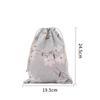 Bolsa de algodón con cordón estampada, pequeña bolsa para el hogar, para viajes, almacenamiento de artículos diversos, bolsa para regalo de Navidad, disponible en stock.