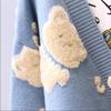 Tejido Personalizado 2025 Nuevo Dibujo Animado Estilo Dulce Suéter Tejido Moda Femenina Chaqueta de Punto de Longitud Media Cárdigan Bordado Femenino
