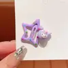 Presilha de Cabelo Colorida com Desenho de Estrela Cartoon para Bebês Meninas, Presilha de Cabelo Doce Criativa de Estrela Sanrio, Presilha de Cabelo de Apertar