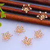 Núcleo de flor de cobre fundido de 10 mm con microincrustaciones de circón soporte para flor tapa de flor pasador para el pelo material para pasador de pelo accesorios de joyería DIY antiguos
