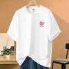 Camiseta de Manga Corta Pesada 100% Algodón para Mujer 2026 Nuevo Estilo Camiseta con Estampado de Corazón Diseño de Nicho Top de Media Manga
