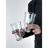 Taza de Vidrio Retro de Boca Ancha para Hielo Café Americano de Gran Capacidad Refresco Agua Mineral Taza para Bebidas Taza para Té de Frutas