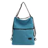 Mochila Escolar de Lona Cor Sólida Estilo Coreano Transfronteiriça Nova Mochila de Viagem Retrô Mochila Casual Tendência de Grande Capacidade