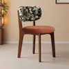 Silla de Comedor Nórdica de Madera Maciza, Silla para Mesa de Comedor del Hogar, Silla de Ocio Minimalista de Lujo Ligero Vintage para Sala de Estar, Comedor, Hotel, Taburete de Tocador