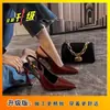 Sandalias Puntiagudas sin Talón Hermosas y de Moda 2025 Primavera/Verano Nuevo Estilo Europeo Color Sólido Sexy Zapatos de Mujer Elegantes Tacones Altos