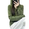 Nuevo Suéter de Lana con Capucha para Mujer, Sudadera de Media Botonadura, Sudadera con Capucha Ajustada, Suéter Caliente, Suéter de Lana de Punto para Base con Capucha